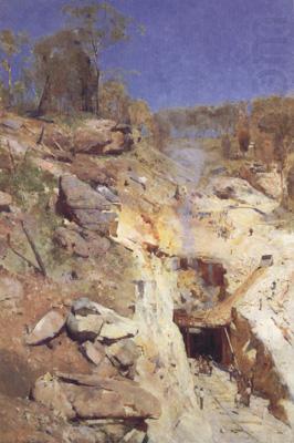 Arthur streeton Fire's on (lapstone tunnel) china oil painting image